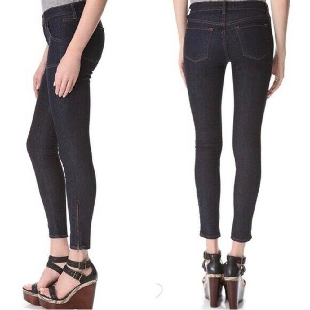 J Brand Retro Skinny Crop Patch Pocket Ankle Zip